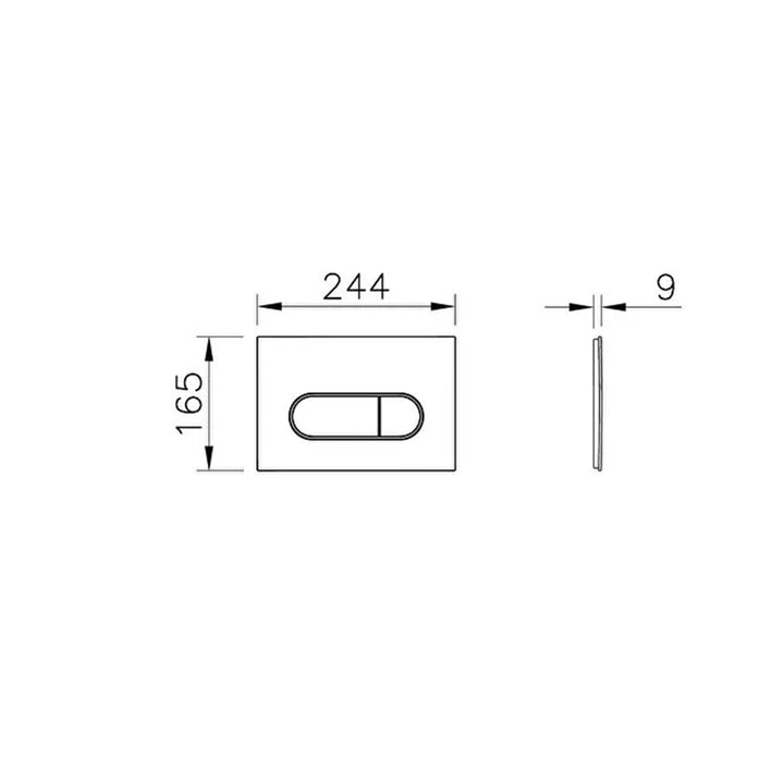 Vitra Loop Round Flush Plate - Matt Black to suit Vitra V-Fix &amp; V-Care Cisterns