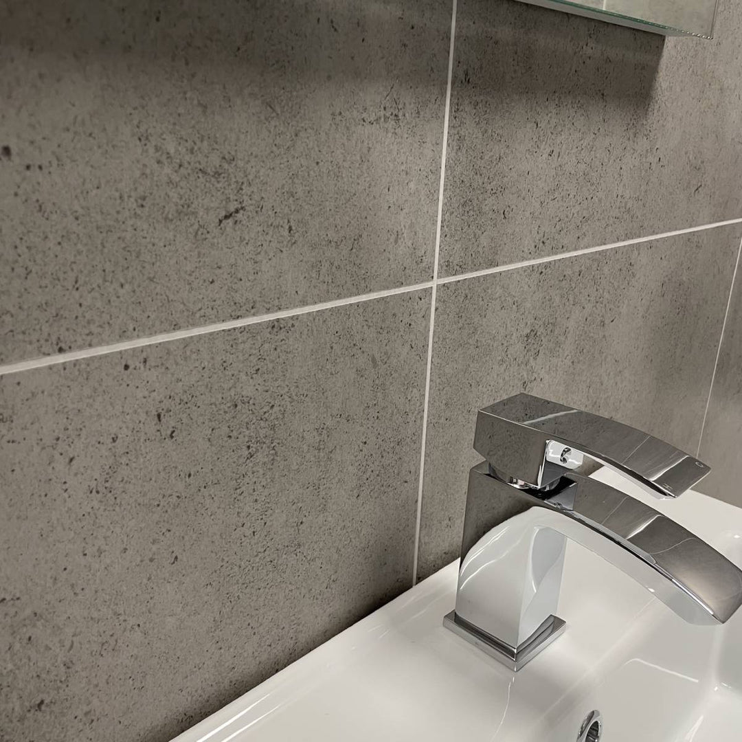 Grosfillex Grey Concrete Tile Effect Wall Panelling