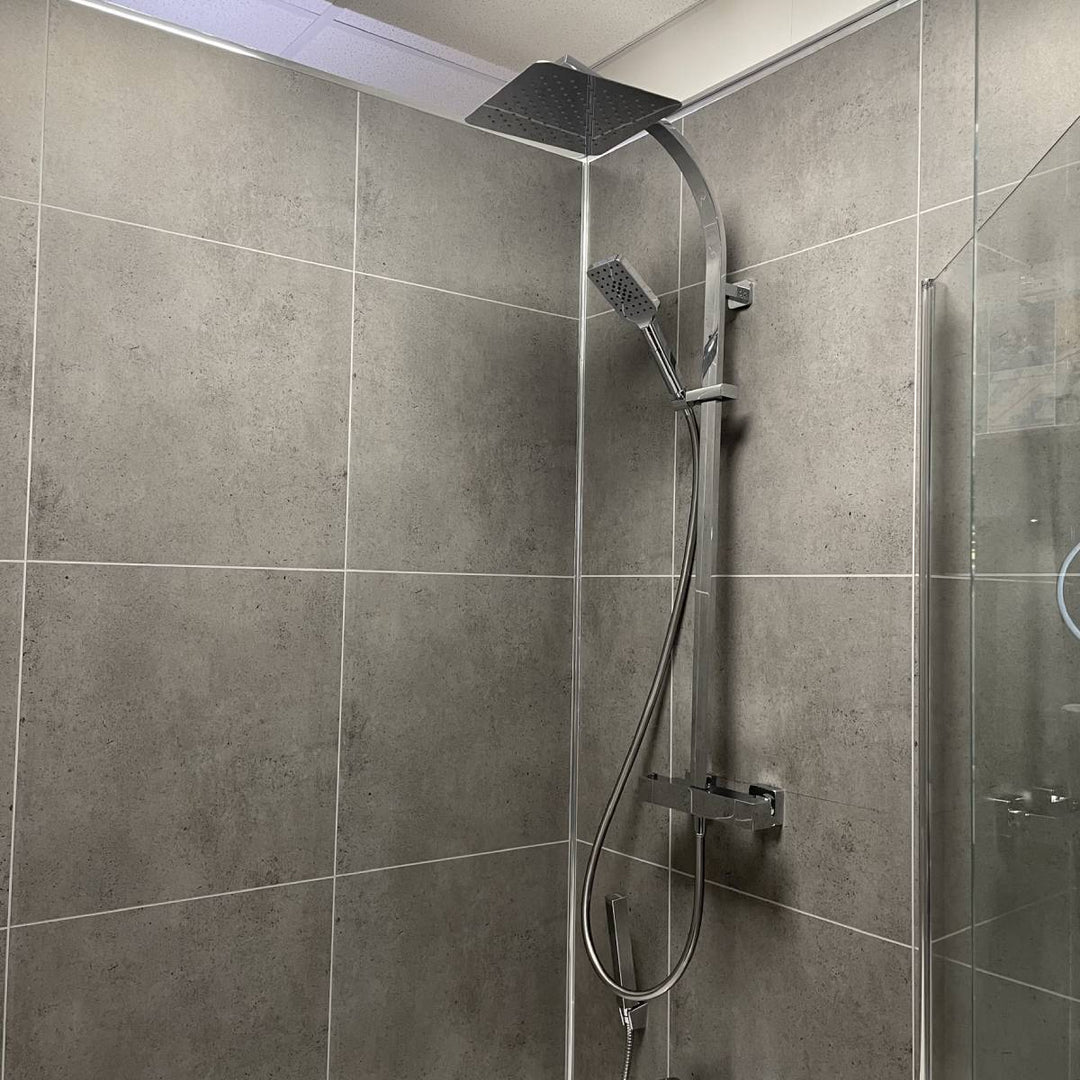 Grosfillex Grey Concrete Tile Effect Wall Panelling