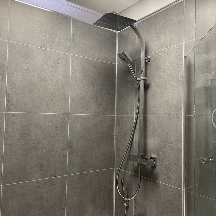 Grosfillex Grey Concrete Tile Effect Wall Panelling