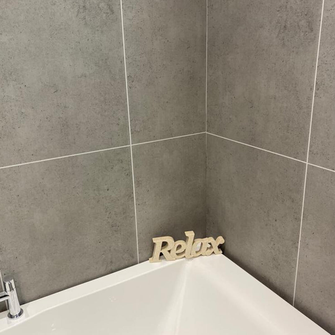 Grosfillex Grey Concrete Tile Effect Wall Panelling