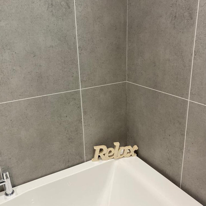 Grosfillex Grey Concrete Tile Effect Wall Panelling