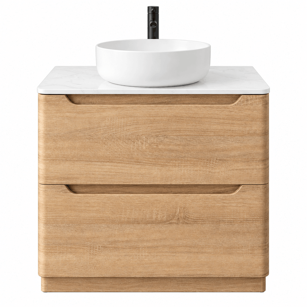 Camden 800mm Floor Standing Vanity Unit &amp; Worktop - Bardolino Oak