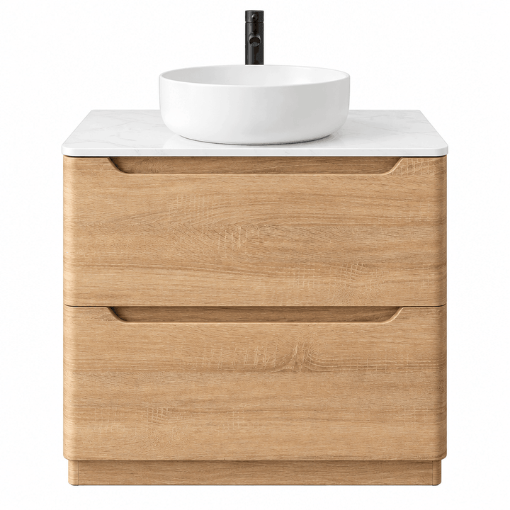 Camden 800mm Floor Standing Vanity Unit &amp; Worktop - Bardolino Oak