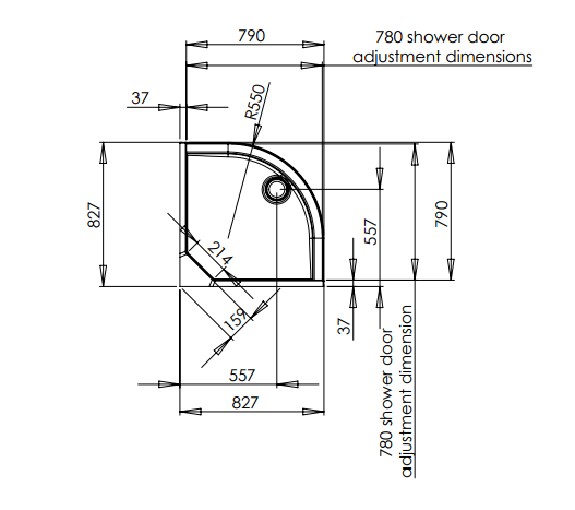 Neptune 800mm Porcelain White Quadrant Leak Free Shower Pod &amp; Doors