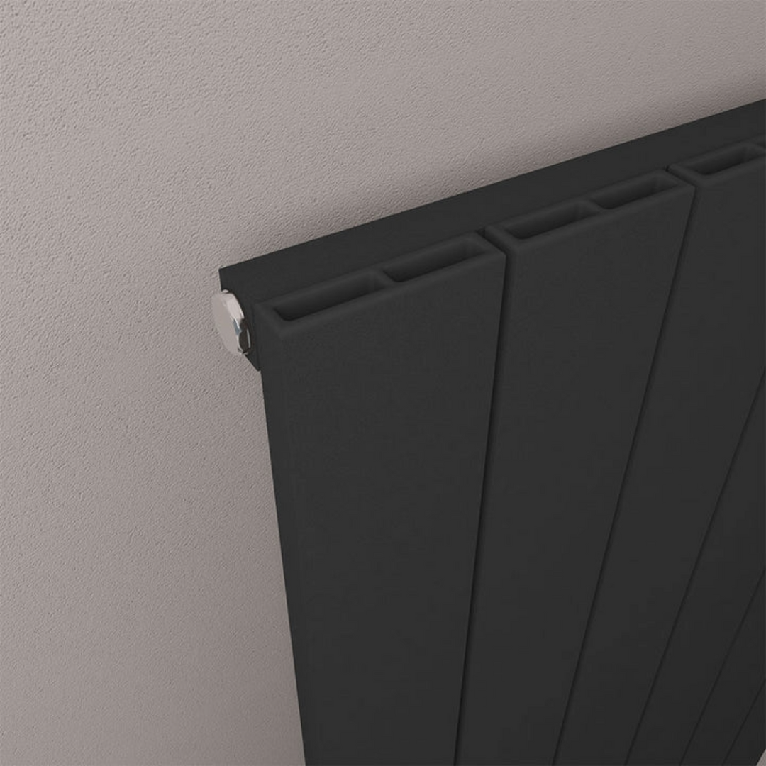 Rosano 1800 x 280mm Aluminium Radiator - Matt Black