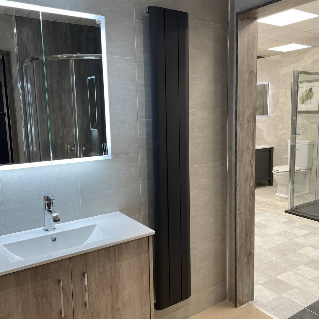 Peretti 1800 x 280mm Aluminium Radiator - Matt Anthracite