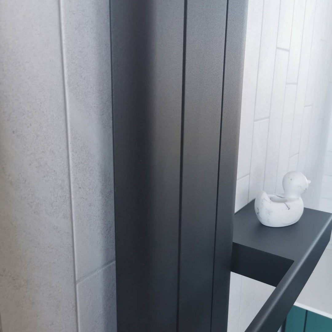 Peretti 1800 x 280mm Aluminium Radiator - Matt Black