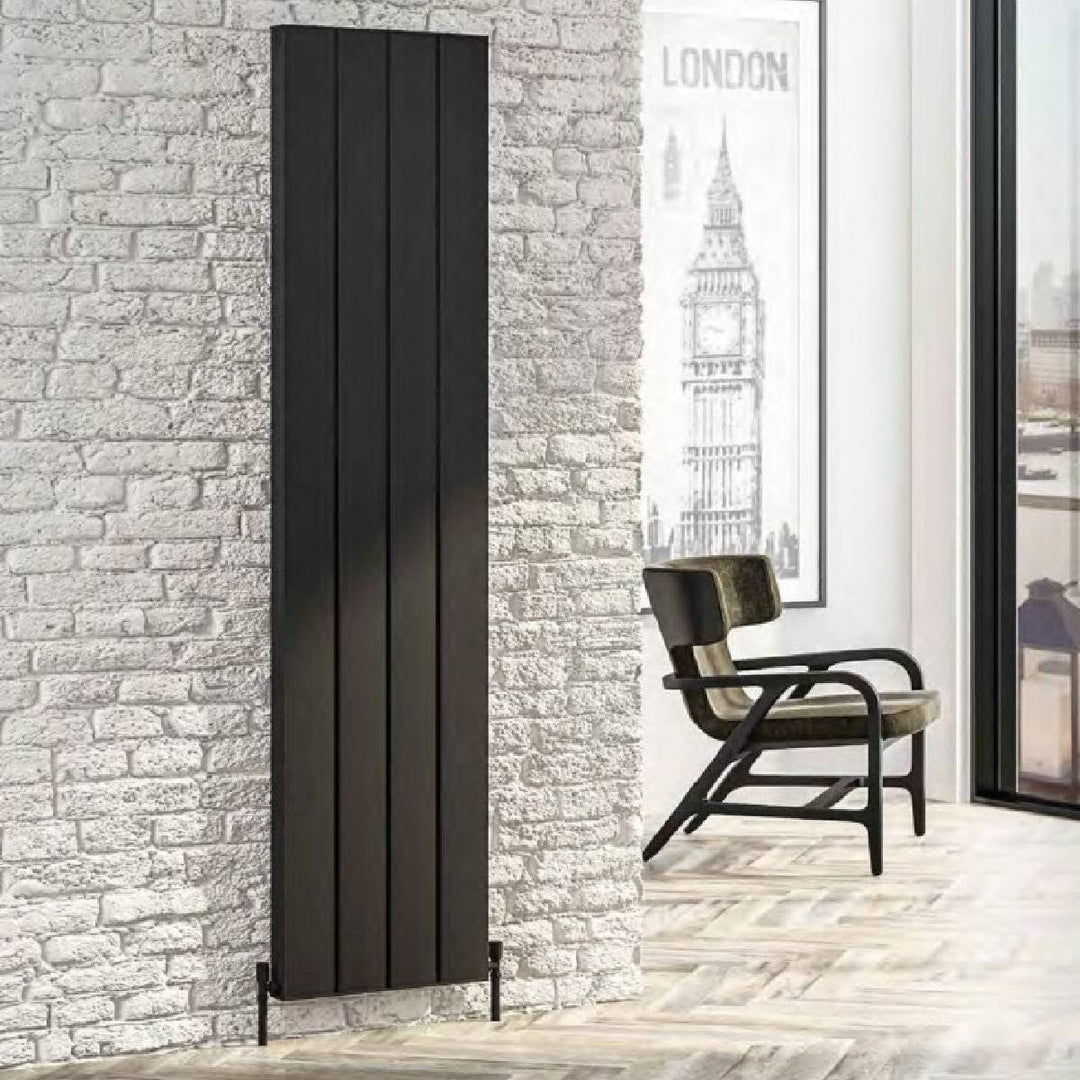 Vesima 1800 x 403mm Aluminium Radiator - Matt Black