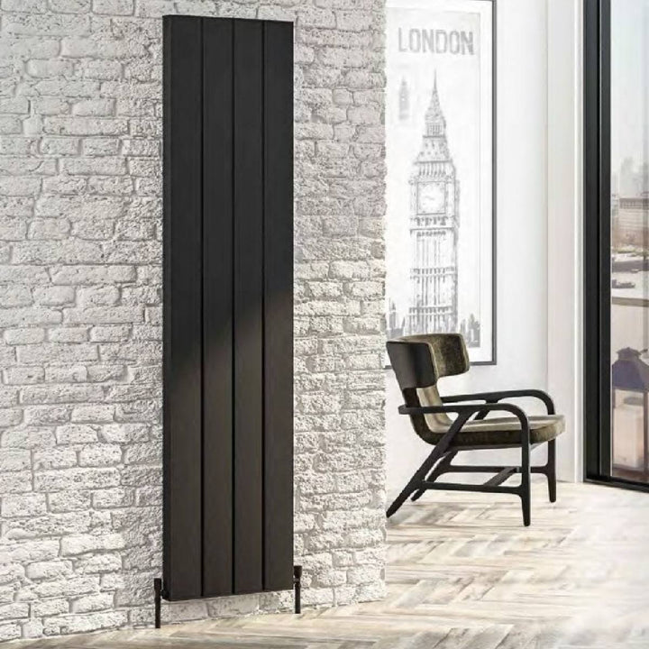 Vesima 1800 x 403mm Aluminium Radiator - Matt Black