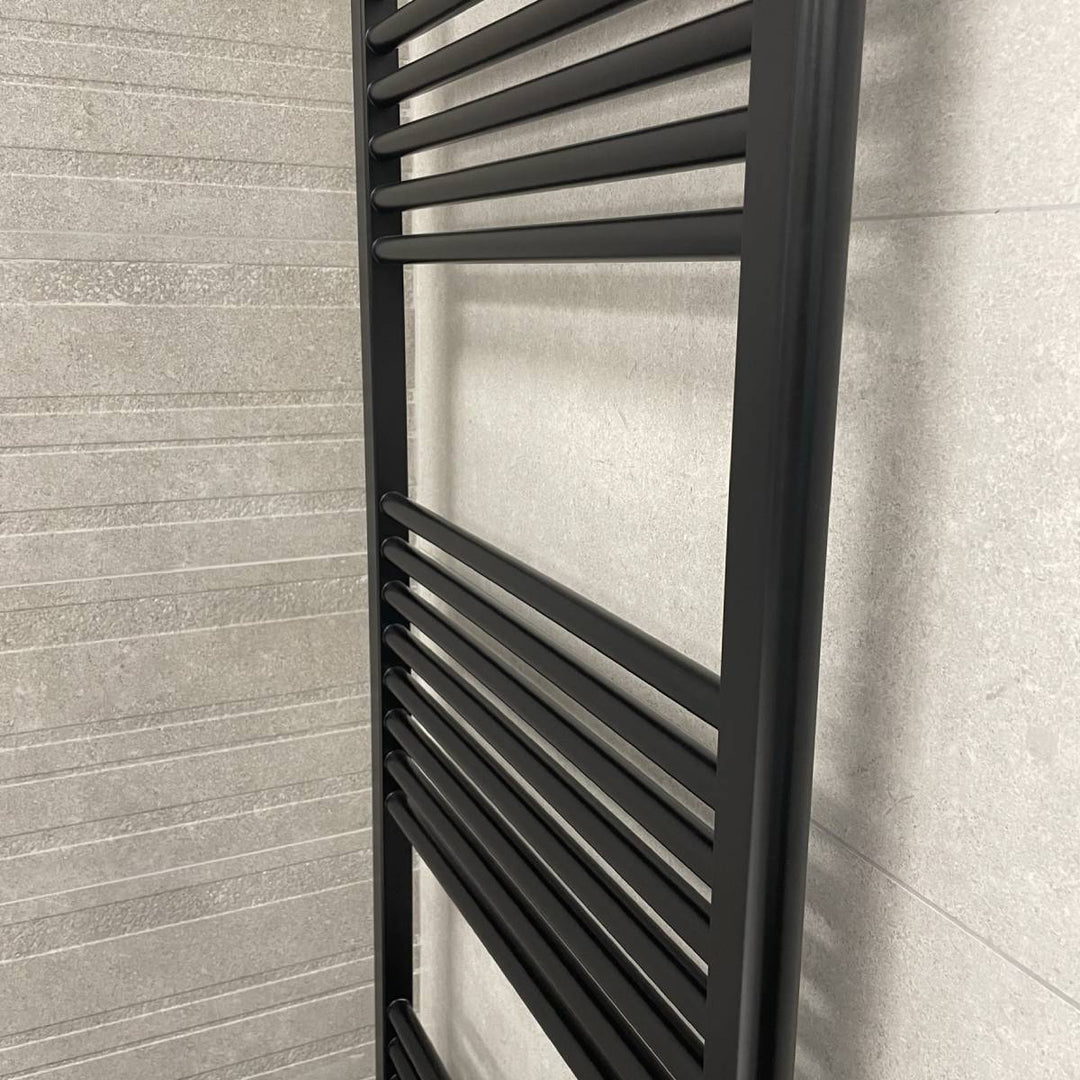 Wingrave 1800 x 500mm Straight Heated Towel Rail - Matt Black