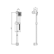 Niagara Observa Deluxe Square Slide Rail Kit - Technical drawing
