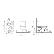 Vitra Contract Toilet To Go - Technical drawing