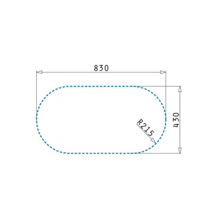 Pyramis SR Twig 850 x 450mm 1 Bowl 1 Taphole Sink