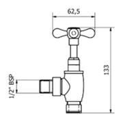Balmoral Traditional Angled Radiator Valves - 9176 - Technical drawing