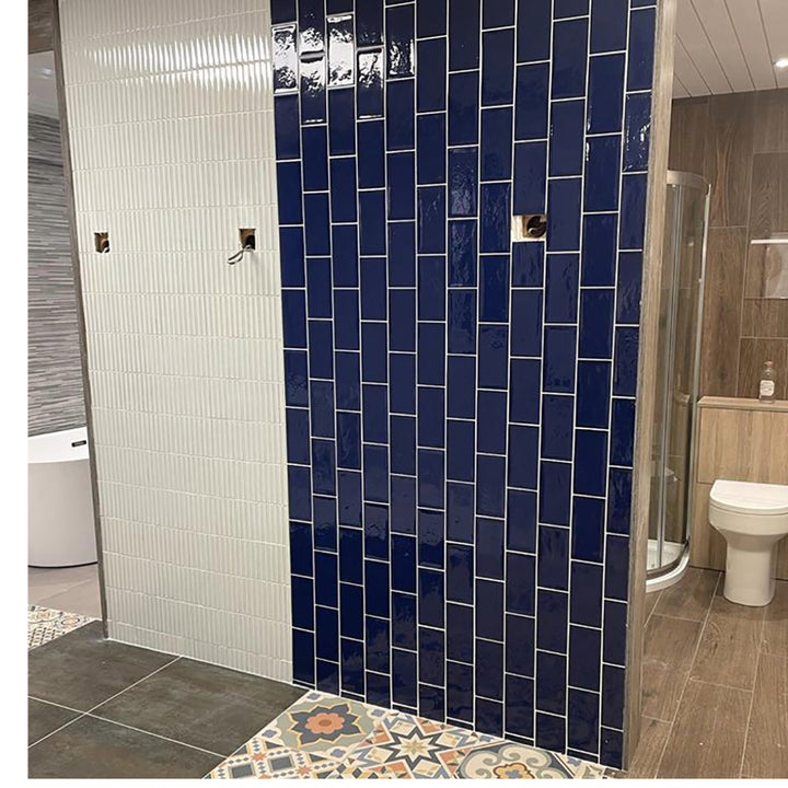Aqua Flat Navy Metro 10 x 20cm Tile - 1sqm perbox
