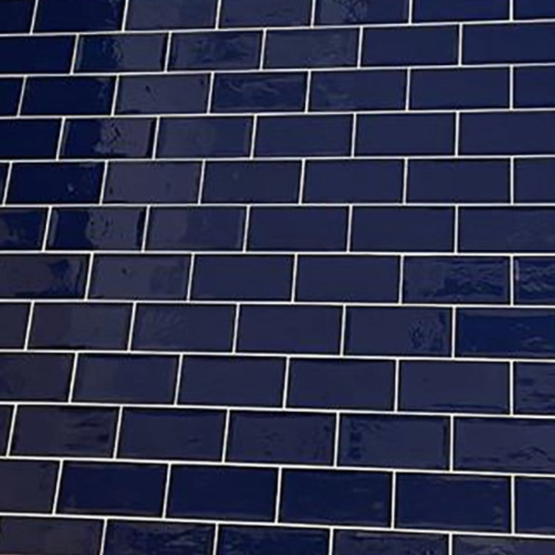 Aqua Flat Navy Metro 10 x 20cm Tile - 1sqm perbox