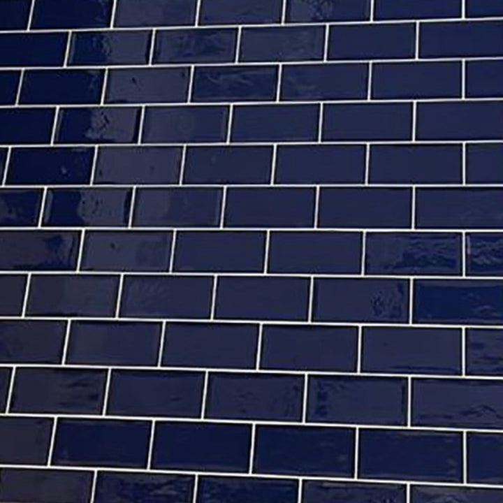 Aqua Flat Navy Metro 10 x 20cm Tile - 1sqm perbox