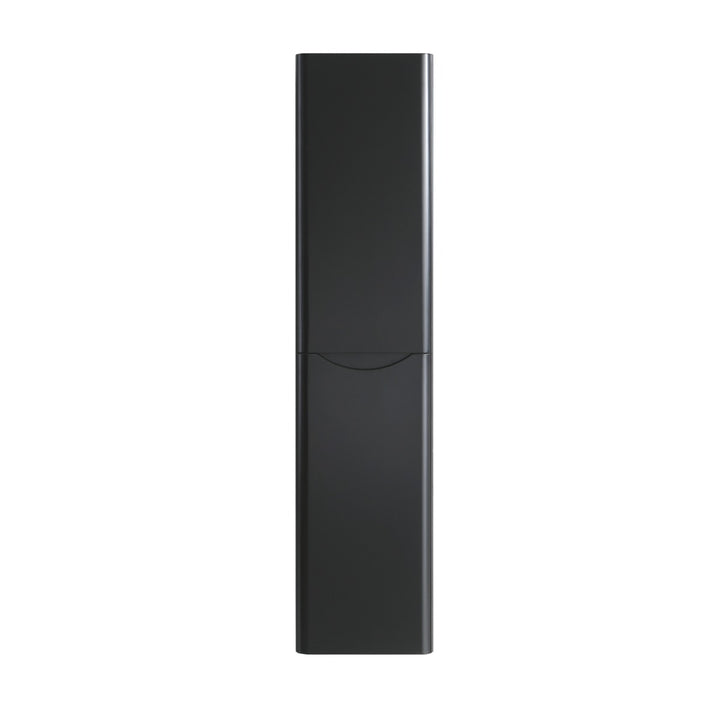 Athens Wall Hung Tall Storage Unit - Matt Black