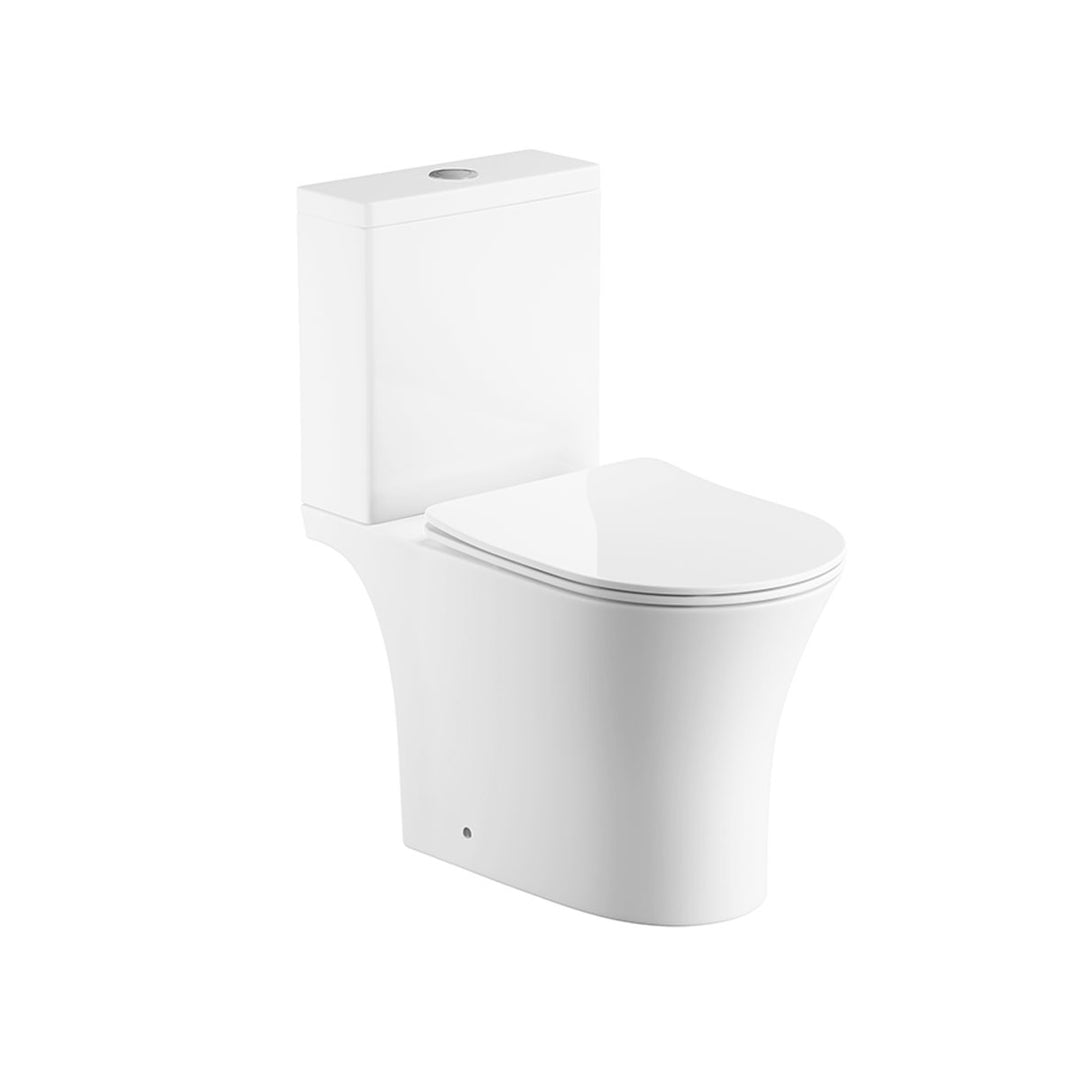 Bali Rimless Open Back Close Coupled Toilet &amp; Slim Soft Close Seat