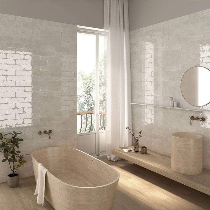 Alma Blanco 10 x 30cm Gloss Porcelain Wall Tile - 1.14sqm perbox