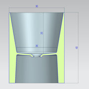 Modulo Countertop Tall Basin - Matt Black - Technical drawing