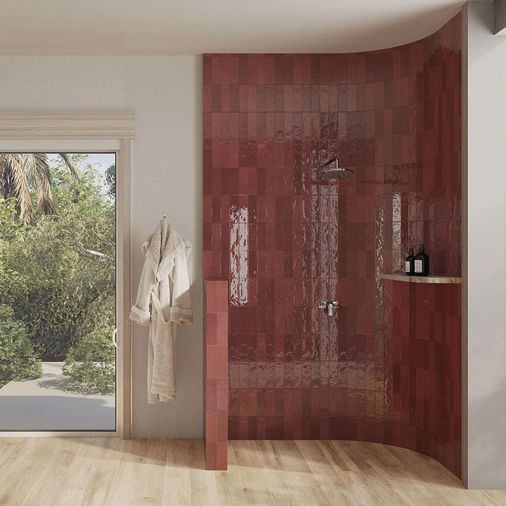 Nolita Burdeos 6.5 x 20cm Gloss Porcelain Wall Tile -0.36sqm perbox