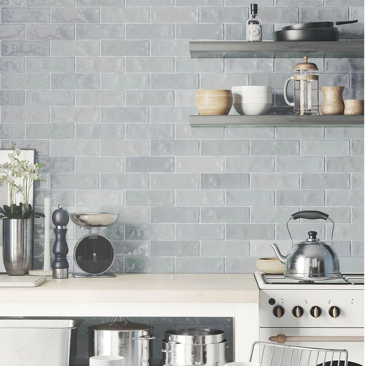 Nolita Cielo (Light Blue) 6.5 x 20cm Gloss Porcelain Wall Tile - 0.36 perbox