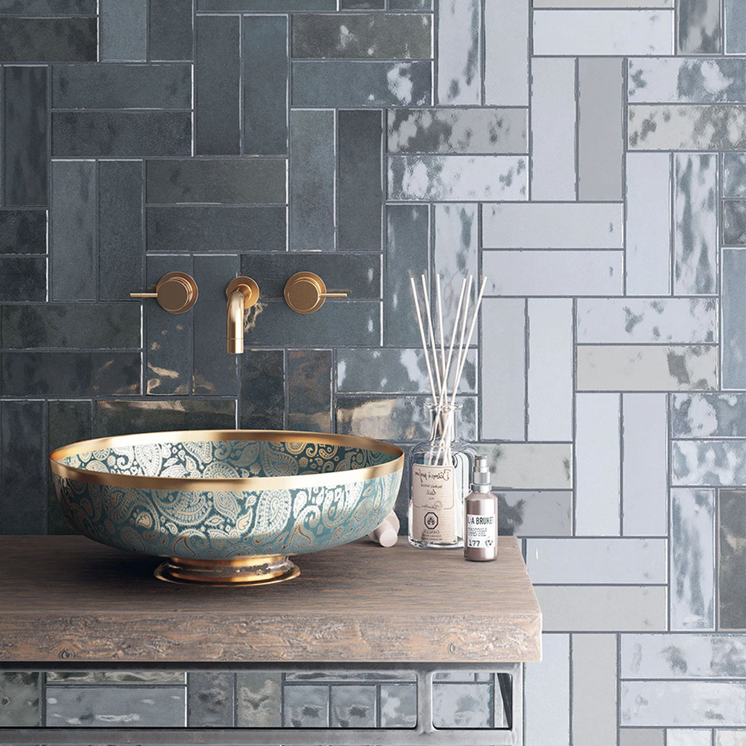 Nolita Marine 6.5 x 20cm Gloss Porcelain Wall Tile - 0.36sqm perbox