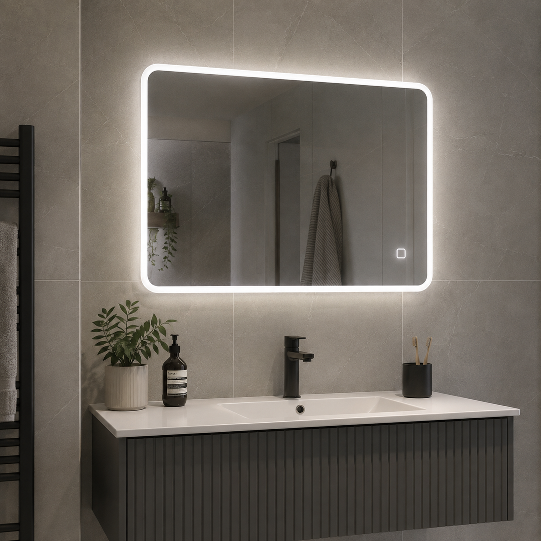 Corran 800 x 600mm rectangular LED bathroom mirror