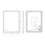 Corran 800 x 600mm LED Mirror - Technical drawing