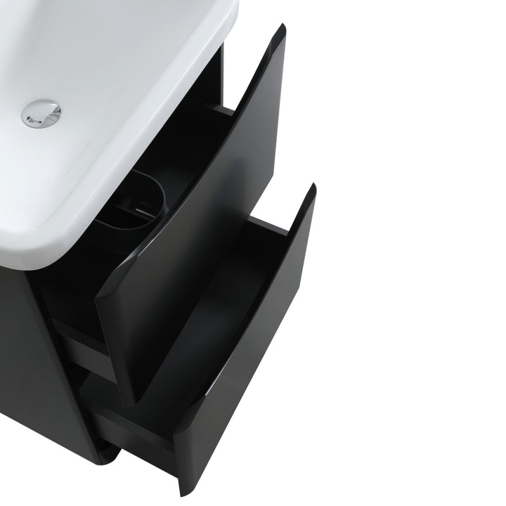Athens 600mm Floorstanding Vanity Unit &amp; Basin - Matt Black