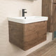 Camden 600mm 1 Drawer Wall Hung Vanity Unit and Basin - Chestnut