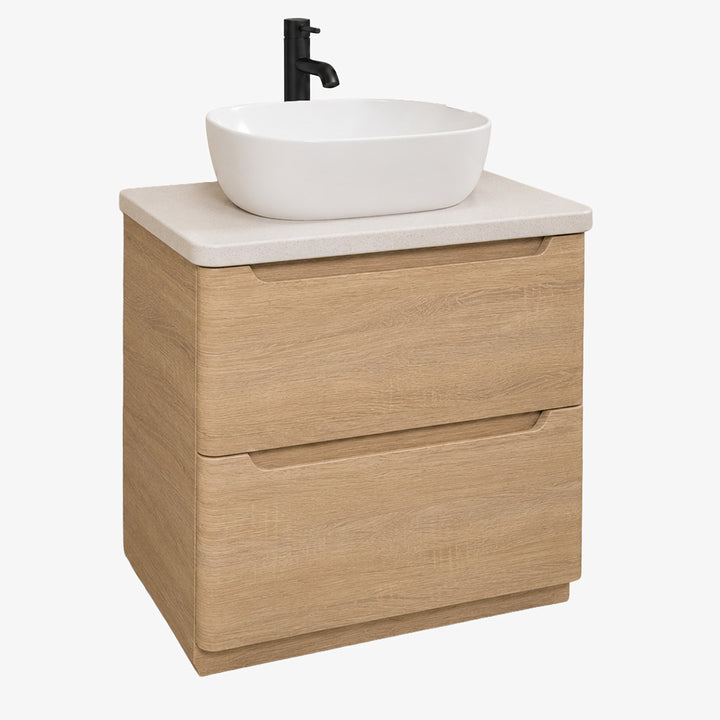 Camden 800mm Floor Standing Vanity Unit &amp; Worktop - Bardolino Oak