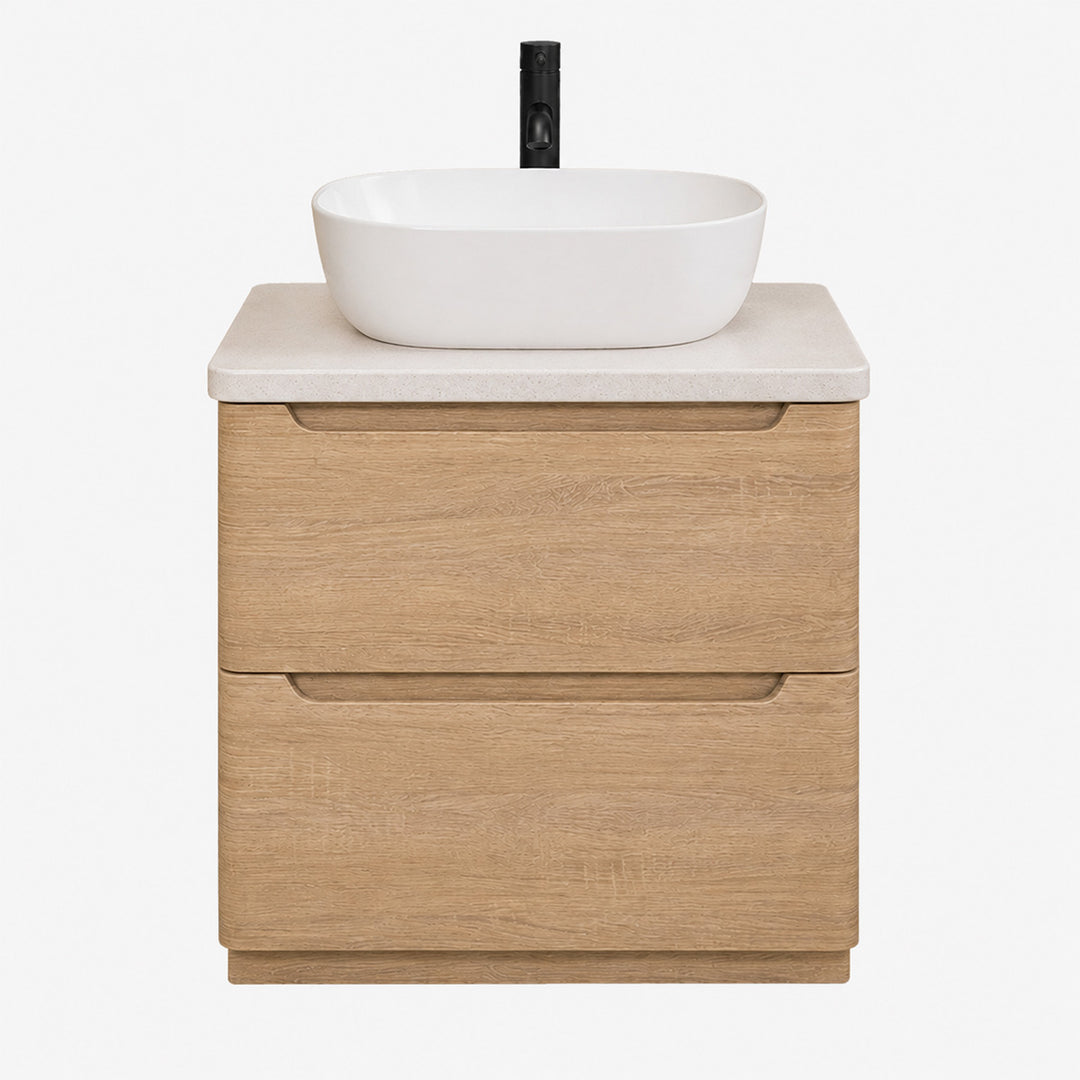 Camden 800mm Floor Standing Vanity Unit &amp; Worktop - Bardolino Oak