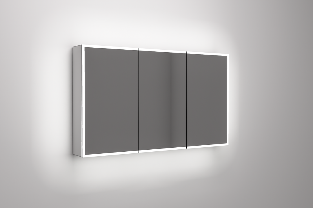 Bella LED Mirror Cabinet 1200 x 700mm Three Door Demister with Shaver and Bluetooth