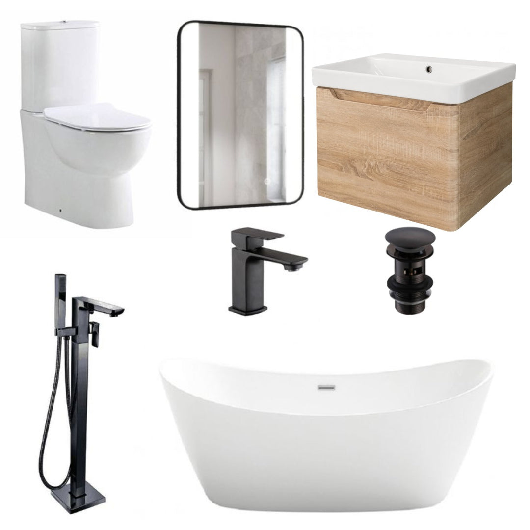 Taha Freestanding Bath Deal - Black