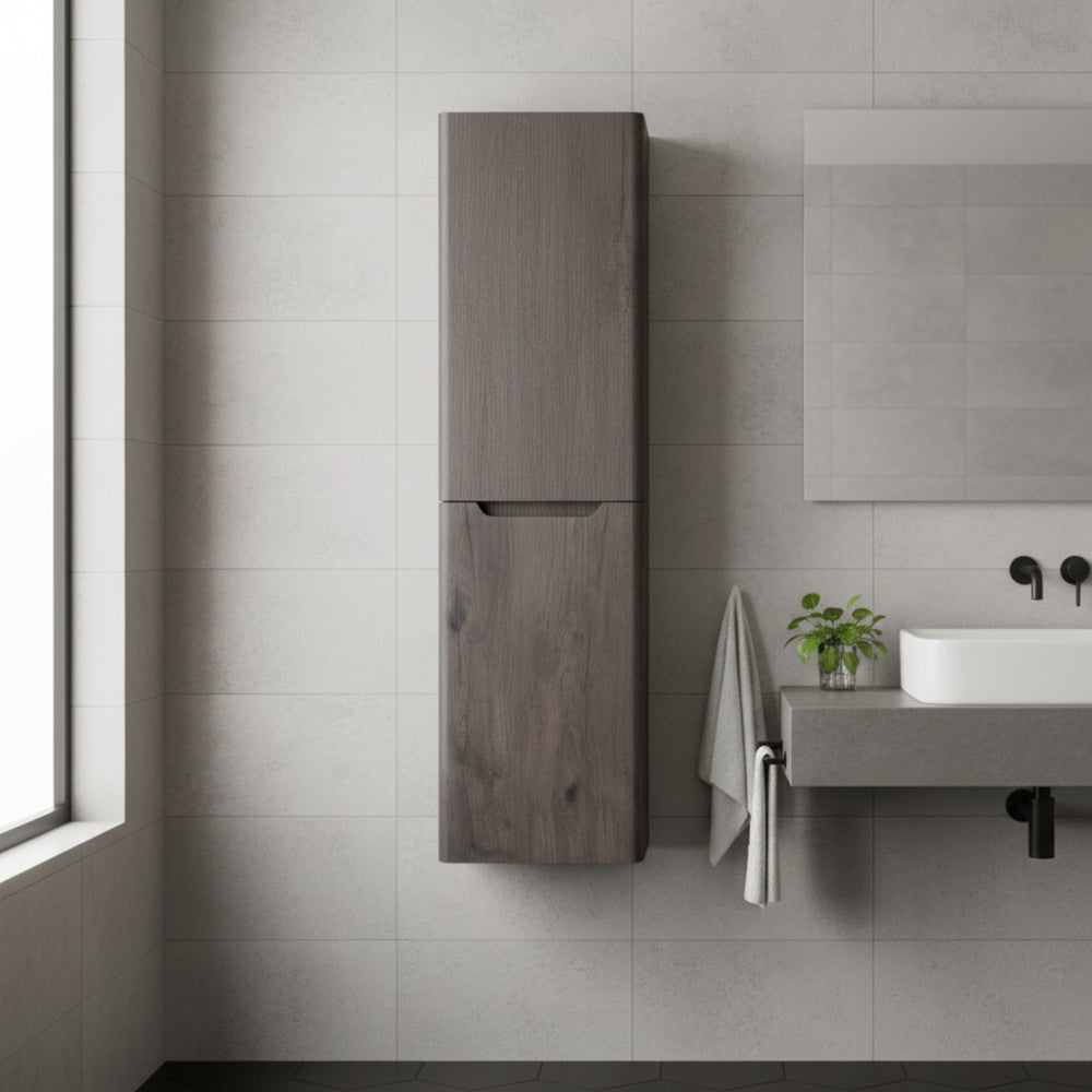 Camden 1500mm Wall Mounted Storage Cabinet - Graphite Oak