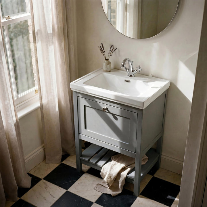 Nuie 1 Tap Hole 600mm Traditional Fireclay Basin