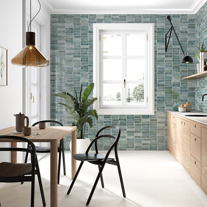 Tbrick Petroleum Gloss 5.2 x 16cm White Body Wall Tile - 0.42sqm perbox