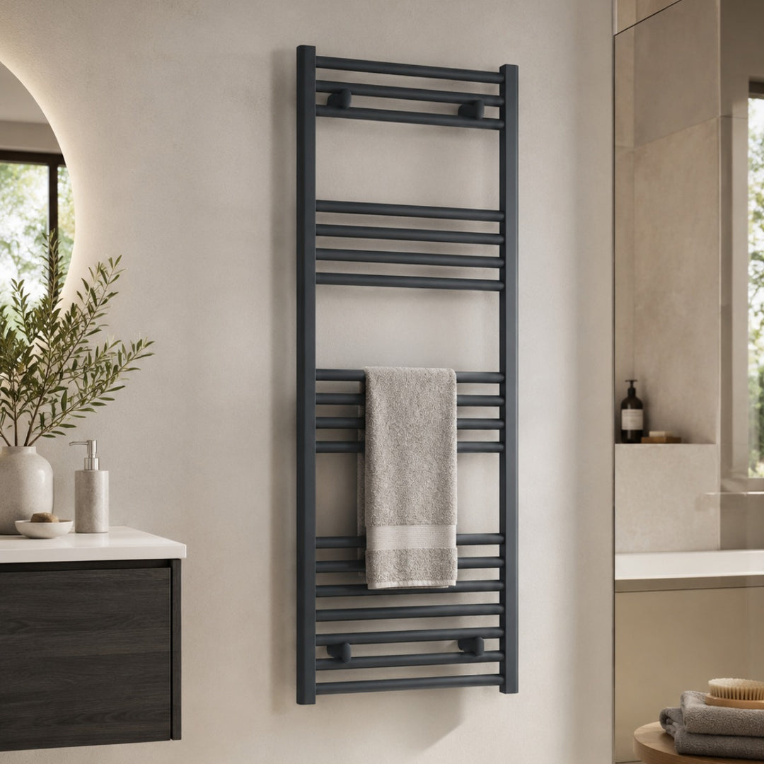 Capo 1200 x 500mm Flat Towel Rail - Anthracite