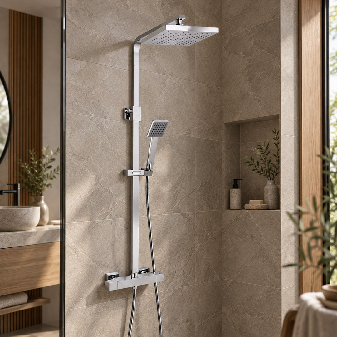 Eliseo Ricci Pro Square Thermostatic Rain Shower