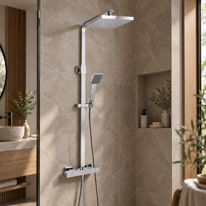 Eliseo Ricci Pro Square Thermostatic Rain Shower