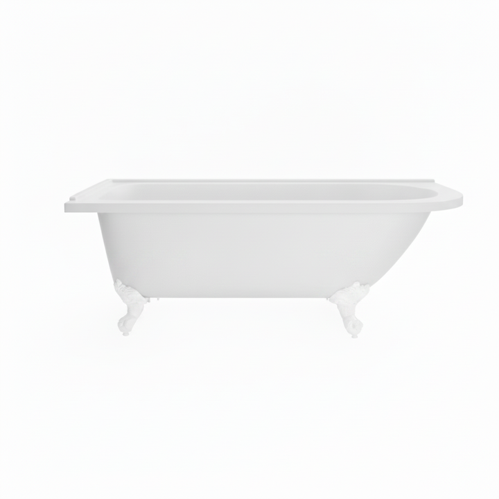 Traditional English Balmoral 1700mm double ended roll top bath with decorative white claw feet, featuring a classic freestanding design for period-style bathrooms.