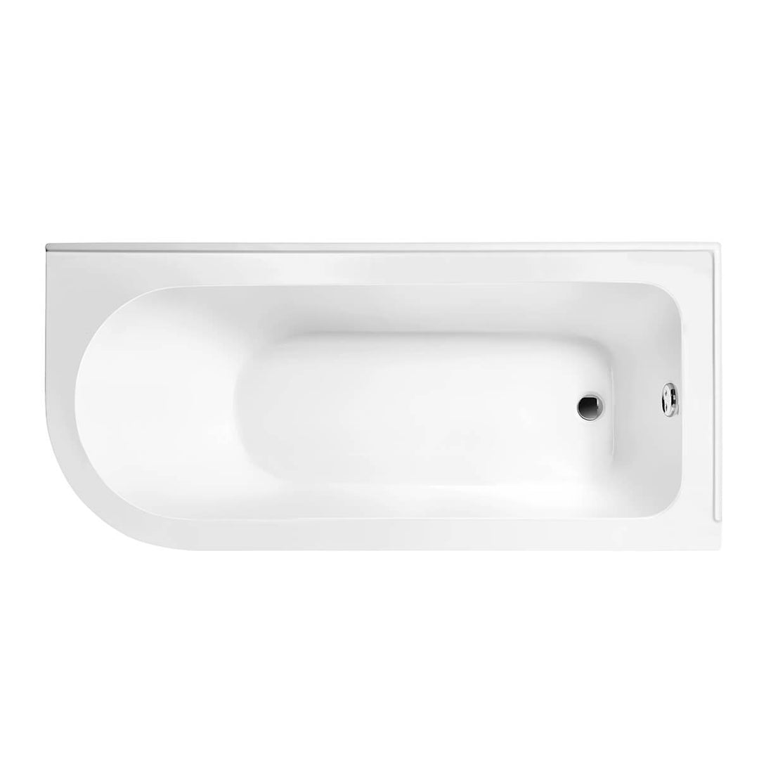 Balmoral 1700mm Freestanding Right Hand Shower Bath with Brushed Brass Claw &amp; Ball Feet