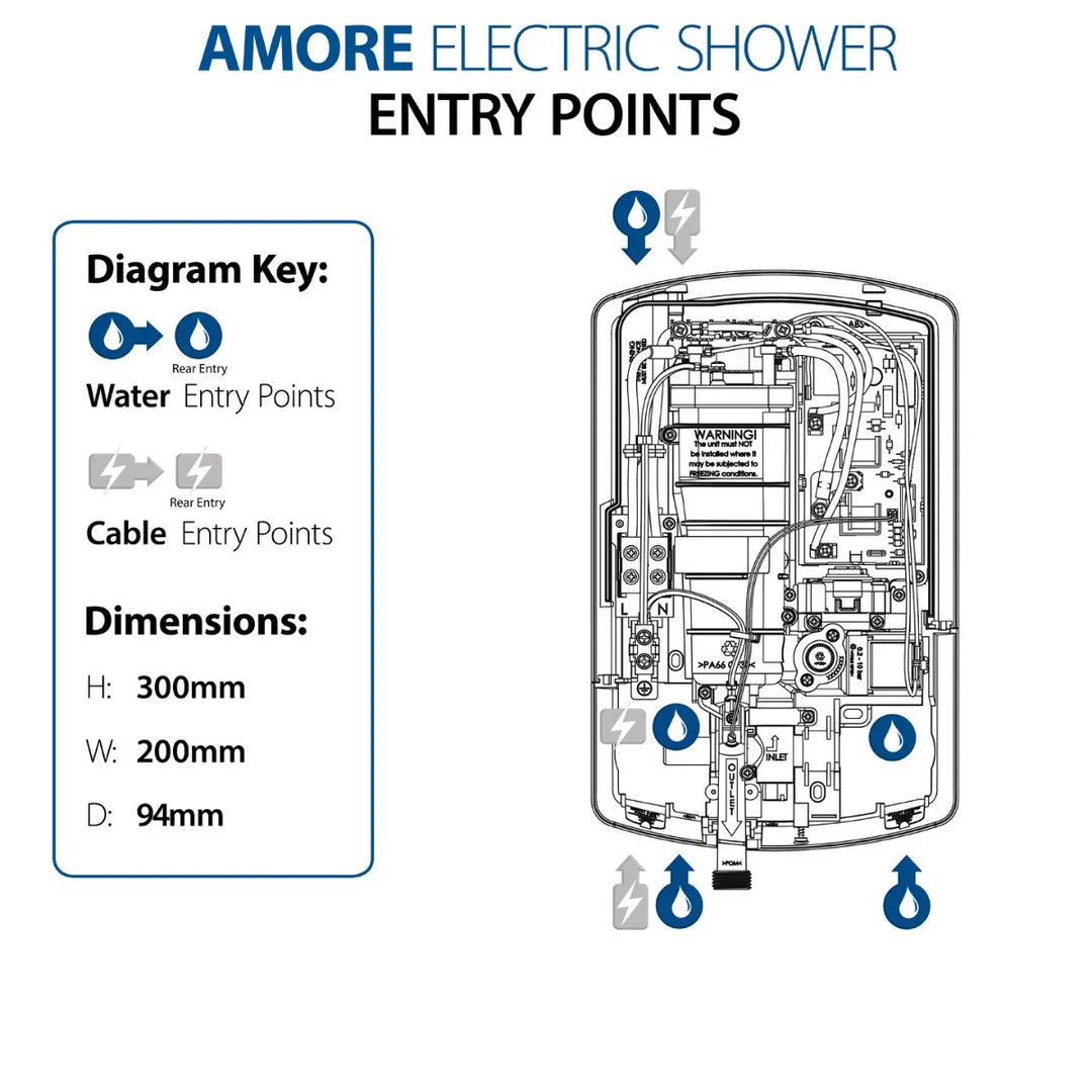Triton Amore Brushed Steel DuElec Diverter