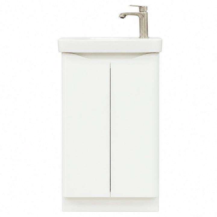 Happi 500mm 2 Door Floor Standing Cloakroom Vanity Unit - Matt White inc Basin