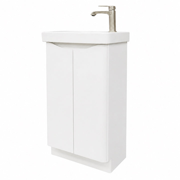 Happi 500mm 2 Door Floor Standing Cloakroom Vanity Unit - Matt White inc Basin