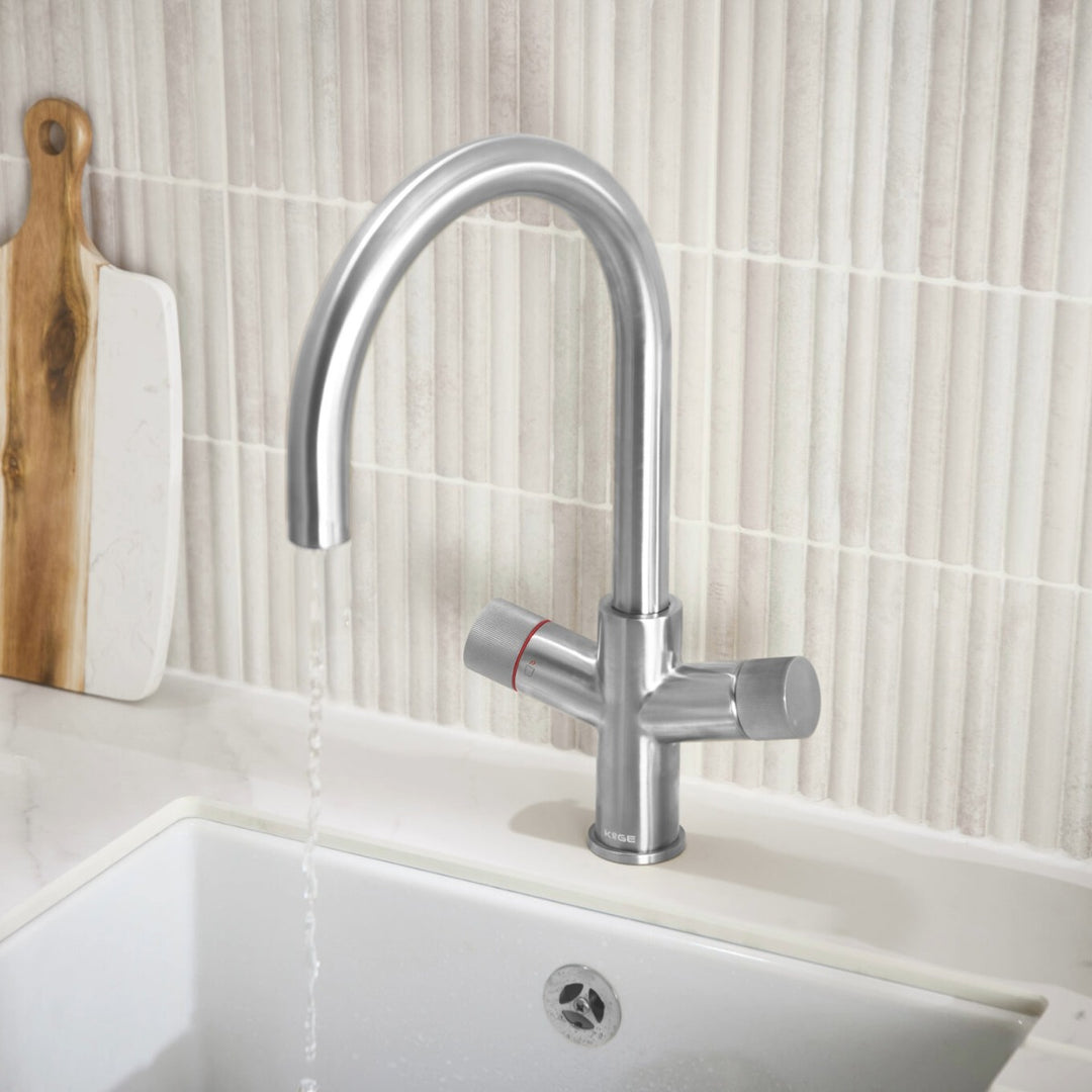 3 in 1 Swan Spout Hot Water Tap in Chrome