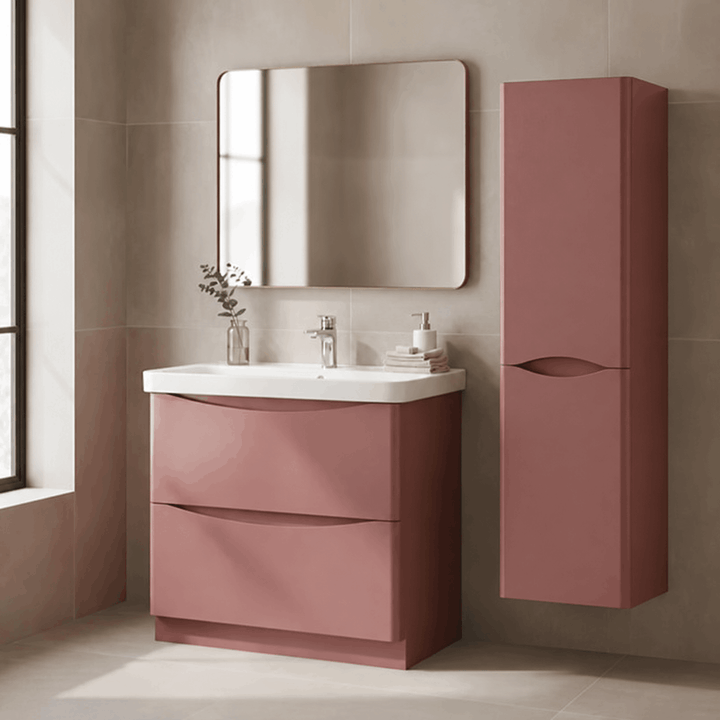 Happi Wall Hung Tall Boy Storage Unit - Victorian Rose